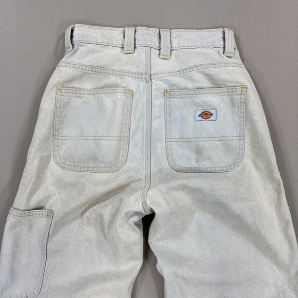 Vintage Dickies Double Knee Pants Womens 26 Light Denim Relaxed Fit Wide Leg - Picture 3 of 6